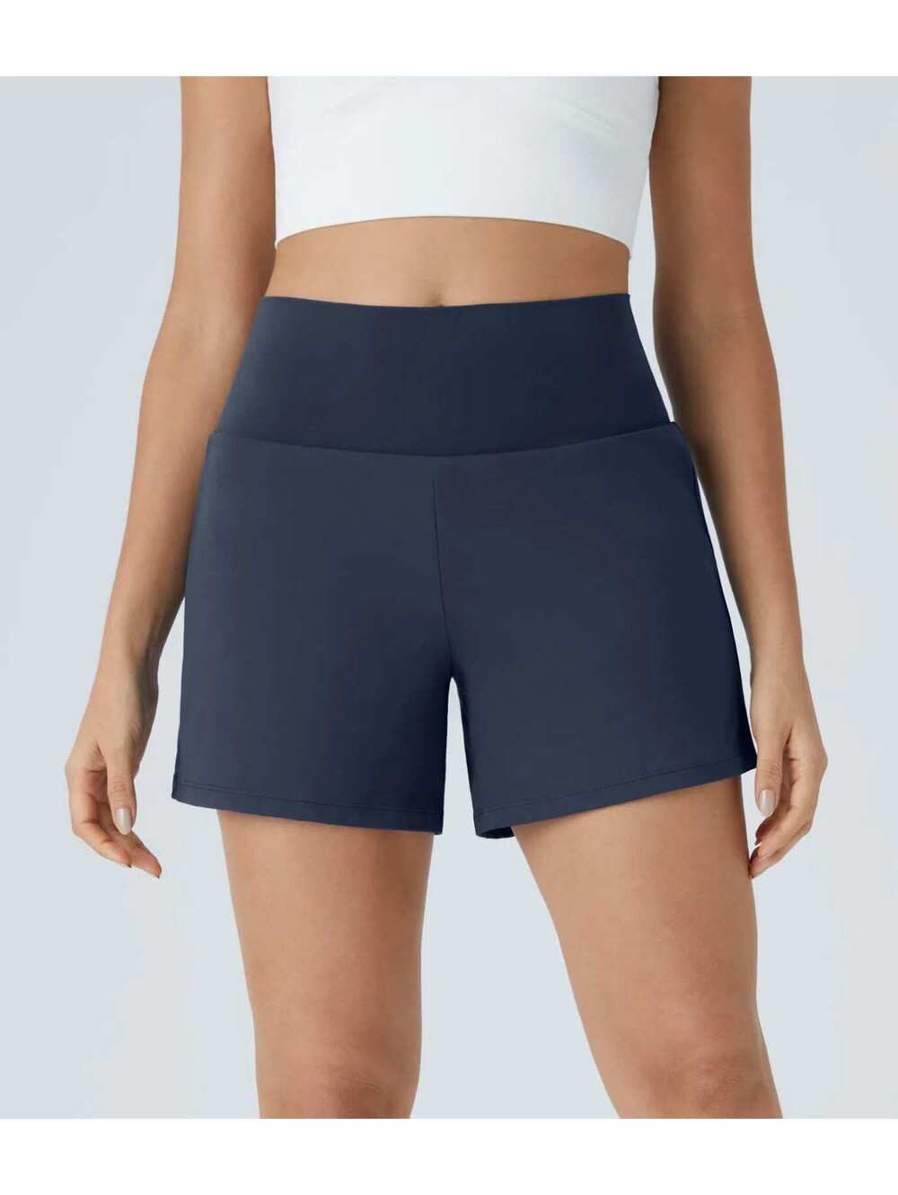 HALARA Airy Super High Waisted 2-in-1 InstantCool Shorts with Pockets- L Long